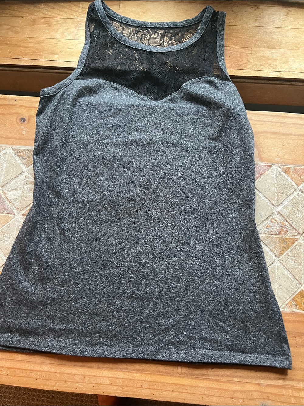 Express Black Solid Lace Scoop Neck Sleeveless Tank Top Women’s S # 467